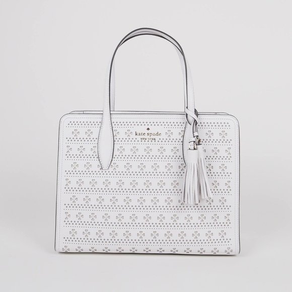 kate spade Handbags - New Kate Spade Rowe Perforated Medium Satchel White Dove